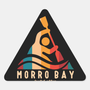 Retro Morro Bay Kajakken Driehoek Sticker