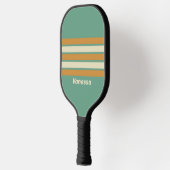 Retro mos over striping met naam pickleball paddle (Links)