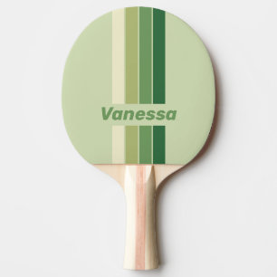 Retro Mos Regenboog Speldje met Naam Strepen Tafeltennisbatje