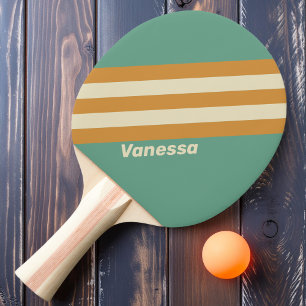 Retro Mos Strepen met Naam Tafeltennisbatje