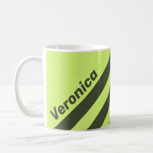 Retro Mos Uitgebleekt Drie Strepen met Naam Koffiemok