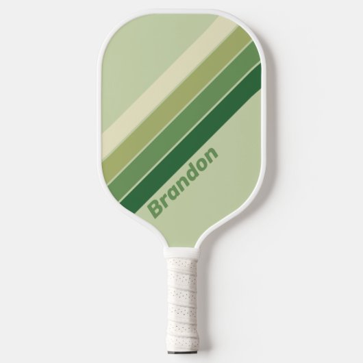 Retro Moss Regenboog met Naam Pickleball Paddle (Voorkant)