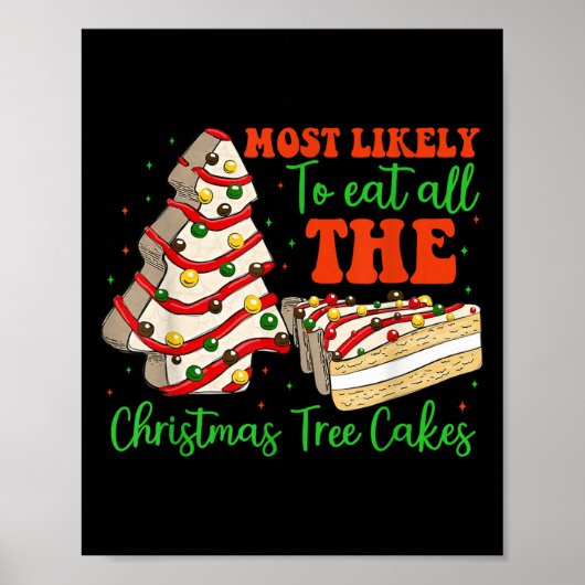 Retro Most Likely To Eat All The Christmas Tree Ca Poster (Voorkant)