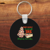 Retro Most Likely To Eat All The Christmas Tree Ca Sleutelhanger (Voorkant)