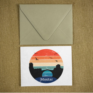 Retro Mostar Stari Most Brug Bosnië Herzegovina Briefkaart