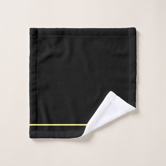 Retro mosterd en zwarte handdoek set (Wasdoekje)
