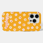 Retro Mosterd Geel Daisy Flower Gepersonaliseerd Case-Mate iPhone Case (Achterkant (horizontaal))