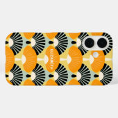 Retro  Mosterd Zwart Patroon Gepersonaliseerd Case-Mate iPhone Case (Achterkant (horizontaal))
