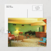 Retro Motel Lobby, Athens, GA Vintage Briefkaart (Voorkant / Achterkant)