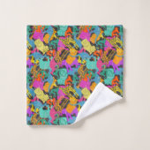 Rétro motif animal de silhouettes (Gant de toilette)