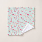 Rétro motif de Flamant rose (Gant de toilette)