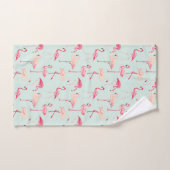 Rétro motif de Flamant rose (Serviette à main)