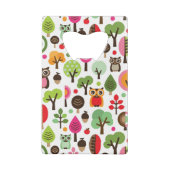 rétro motif de hibou d'arbre rose de feuille (Dos)