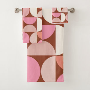Retro Motif moderne du milieu du siècle Brown rose