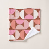 Retro Motif moderne du milieu du siècle Brown rose (Gant de toilette)