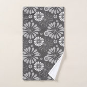 Rétro motif noir de marguerite blanche (Serviette à main)
