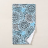 Rétro, motif rétro, bleu et gris, élégant (Serviette à main)