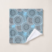 Rétro, motif rétro, bleu et gris, élégant (Gant de toilette)