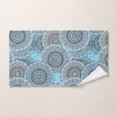 Rétro, motif rétro, bleu et gris, élégant (Serviette à main)