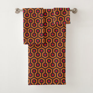 Rétro motif rouge-brun orange moderne d'hexagone
