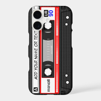Rétro motif rouge drôle d'enregistreur à cassettes