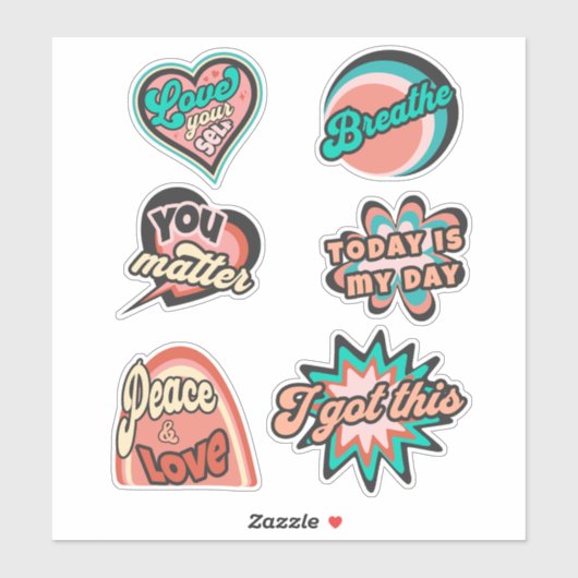 Retro Motivatie Sticker Pack (Vel)