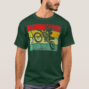 Retro Motocross Papa Funny Dad Vaders T-shirt