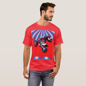 Retro Motorcross Rider Design T-shirt (Voorkant volledig)