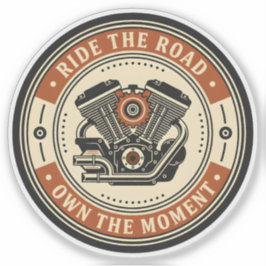 Retro Motorcycle Engine Badge Style Sticker
