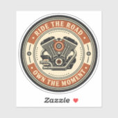 Retro Motorcycle Engine Badge Style Sticker (Vel)