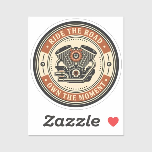 Retro Motorcycle Engine Badge Style Sticker (Vel)
