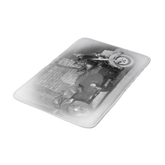 retro motorcycle sidecar bath mat
