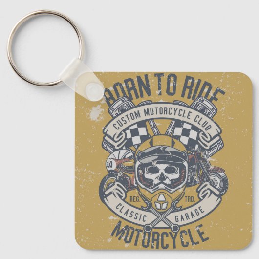 Retro Motorcycle Sleutelhanger (Voorkant)