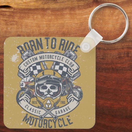 Retro Motorcycle Sleutelhanger (Achterkant)