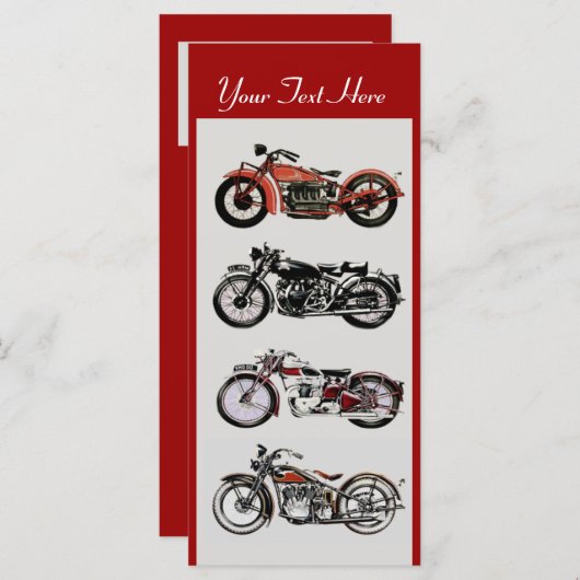 RETRO MOTORCYCLUS PARTIJ Rood zwart wit grijs (Voorkant / Achterkant)