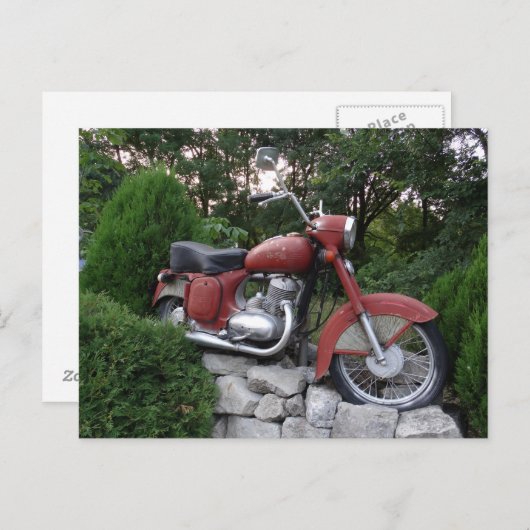 Retro motorfiets Briefkaart (Voorkant / Achterkant)