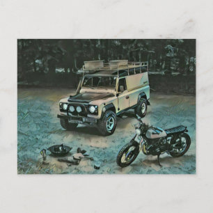 Retro motorfiets cadeau briefkaart