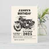 Retro  Motorfiets custom biker birthday Kaart (Staand voorkant)