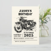 Retro Motorfiets custom biker birthday Kaart (Staand voorkant)