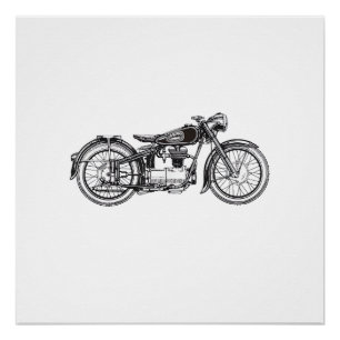 Retro motorfiets _ Ik hou van mijn motorfiets Perfect Poster