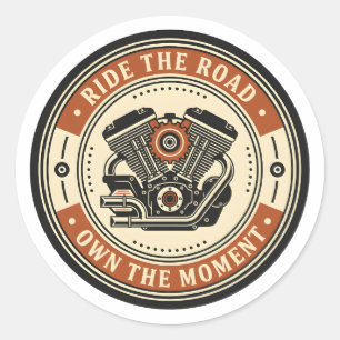Retro motorfiets motor badge stijl ronde sticker