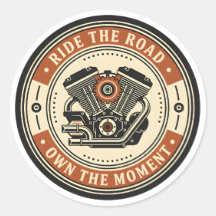 Retro motorfiets motor badge stijl