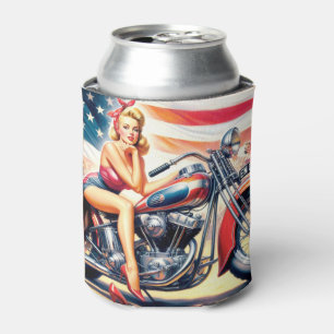 Retro Motorfiets Pin Up Blikjeskoeler