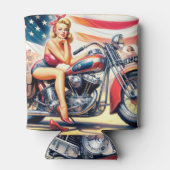 Retro Motorfiets Pin Up Blikjeskoeler (Achterkant)