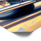 Retro Motorfiets Pin Up Poster (Hoek)