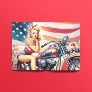 Retro Motorfiets Pin Up Tissuepapier