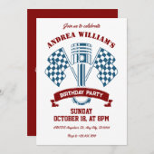 Retro motorfiets racemachine kaart (Voorkant / Achterkant)