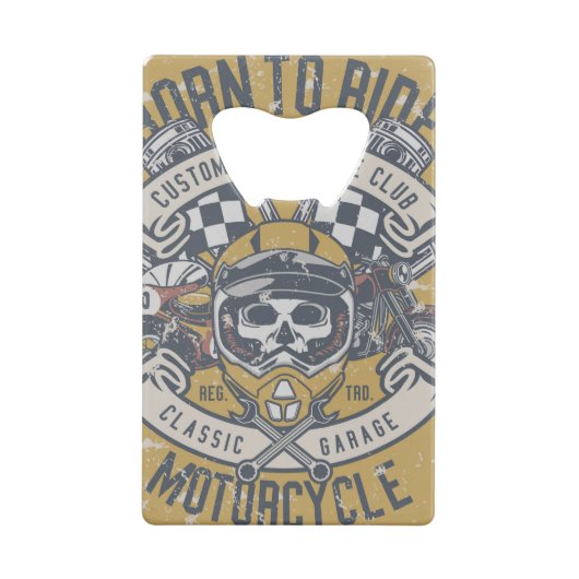 Retro Motorfiets Roestvrij stalen flesopener Kredietkaart Flessenopener (Achterkant)