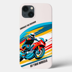 Retro motorreis door de zonsondergangswoestijn iPhone 13 hoesje