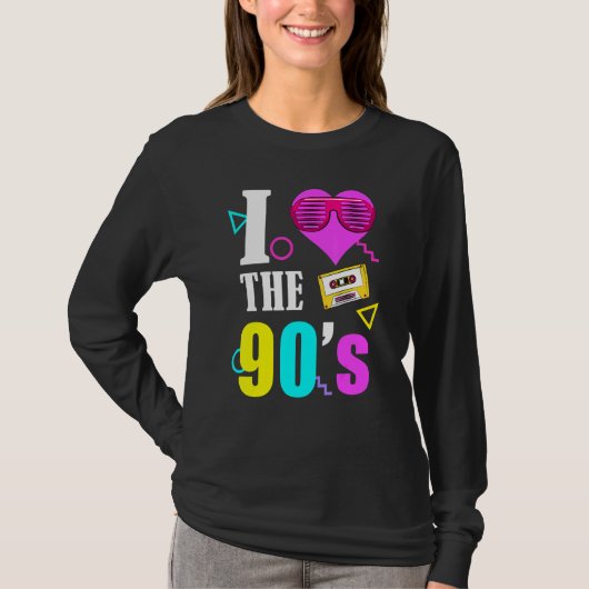 Retro Motto I Love 90's T-shirt (Voorkant)
